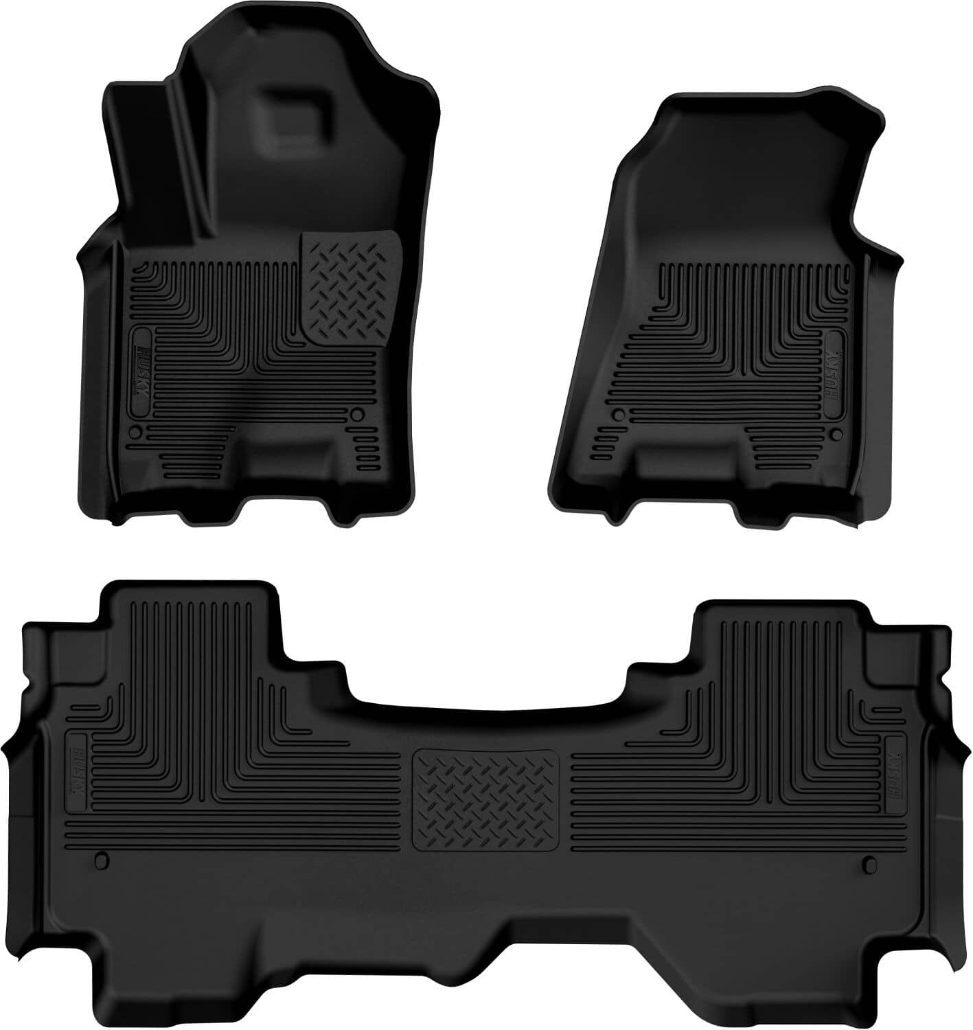 Husky Liners WeatherBeater front and rear floor liners for 2025-2026 Ram 1500 Quad Cab truck, black rubber mat coverage
