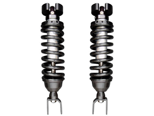 ICON Vehicle Dynamics 2.5 VS IR Coilover Kit for 2009-2026 RAM 1500 4WD shock absorbers, shown installed on vehicle.