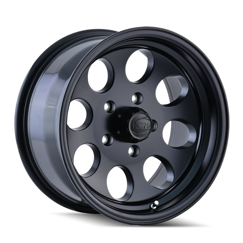 Ion 171 matte black 17x9 inch alloy wheel with 5-127 bolt pattern and -12mm offset, designed by 4X4 Wavers.