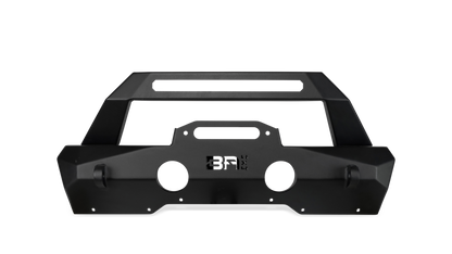 Body Armor Orion front bumper for 2007-2026 Jeep Wrangler JK, JL, and Gladiator JT by 4X4 WAVERS, shown installed on a Jeep.