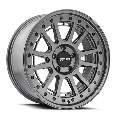 4x4 Wavers Mayhem Compass 8305 matte gunmetal wheel with black bolt, 20x9 inch, 5-127 bolt pattern, 78.1mm offset, 0mm backspacing