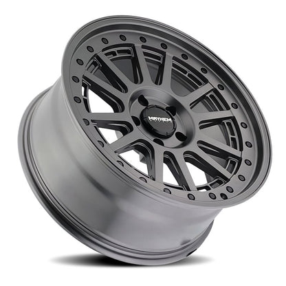 4x4 Wavers Mayhem Compass 8305 matte gunmetal alloy wheel with black bolt, 20x9 inches, 5-127 bolt pattern, 78.1mm offset