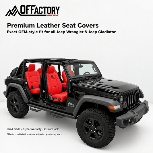 OFFactory OEM-Style Leather Seat Covers | All Jeep Wrangler & Gladiator Models | Made to Order