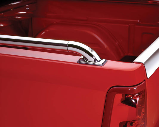 Putco Box Rail 15-26 F150 6.5' bed rails installed on truck bed, durable steel construction for enhanced cargo security