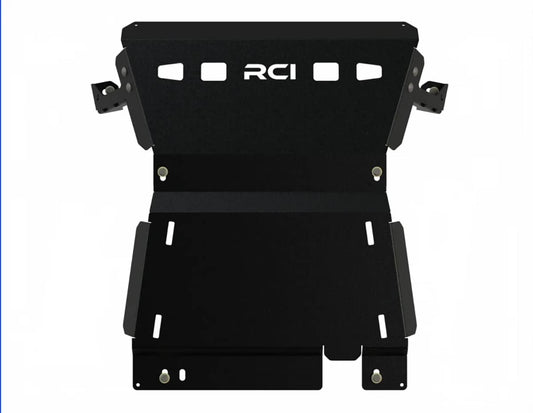 RCI engine skid plate for 2019-present Silverado, front and rear undercarriage protection, sturdy metal construction.