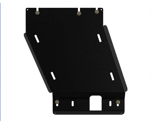 RCI transfer case skid plate for 2019-2026 Silverado, 10-gauge steel with black powder coat finish, rugged protection for off-road use.