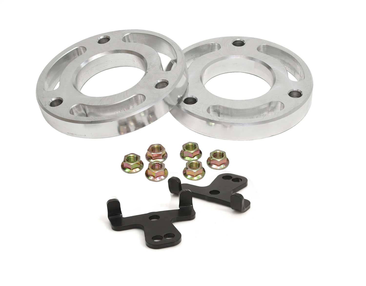 ReadyLift 1.5-inch leveling kit for GM 1500 High Country and Denali trucks, shown installed on a silver pickup truck.