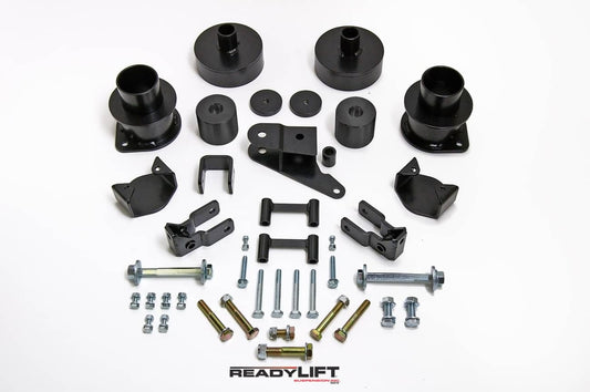 ReadyLift 3-inch front and 2-inch rear lift kit for Jeep Wrangler JK, includes components for suspension upgrade.