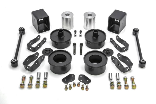 ReadyLift 2.5-inch lift kit for 2018-2025 Jeep Wrangler JL Rubicon, showing the lifted suspension and installation components.