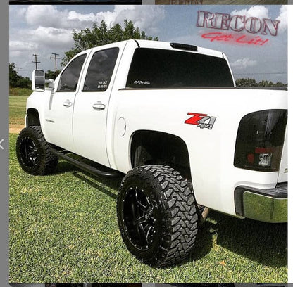 Recon LED tail light for 2007-2013 Chevy Silverado 1500 and 2007-2014 HD trucks, showing red and clear lens design.