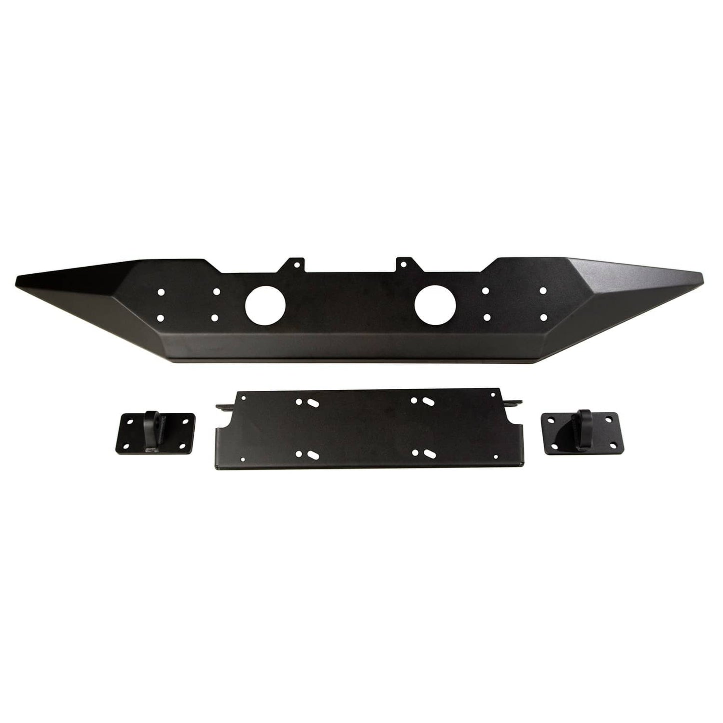 Rugged Ridge Spartan front bumper without overrider installed on 2018-2025 Jeep Wrangler JL or 2020-2025 Gladiator.