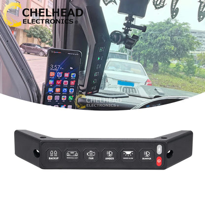 Switch Controller Grab Handle Mounting 6 Gang Switches Panel for Jeep Wrangler JL 2018 2019 2020 2021 2022 2023 - 4X4 WAVERS