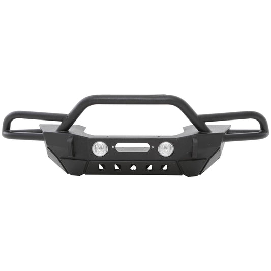 Smittybilt SRC Gen2 front bumper for 2007-2018 Jeep Wrangler JK, rugged steel construction with mounting points visible.