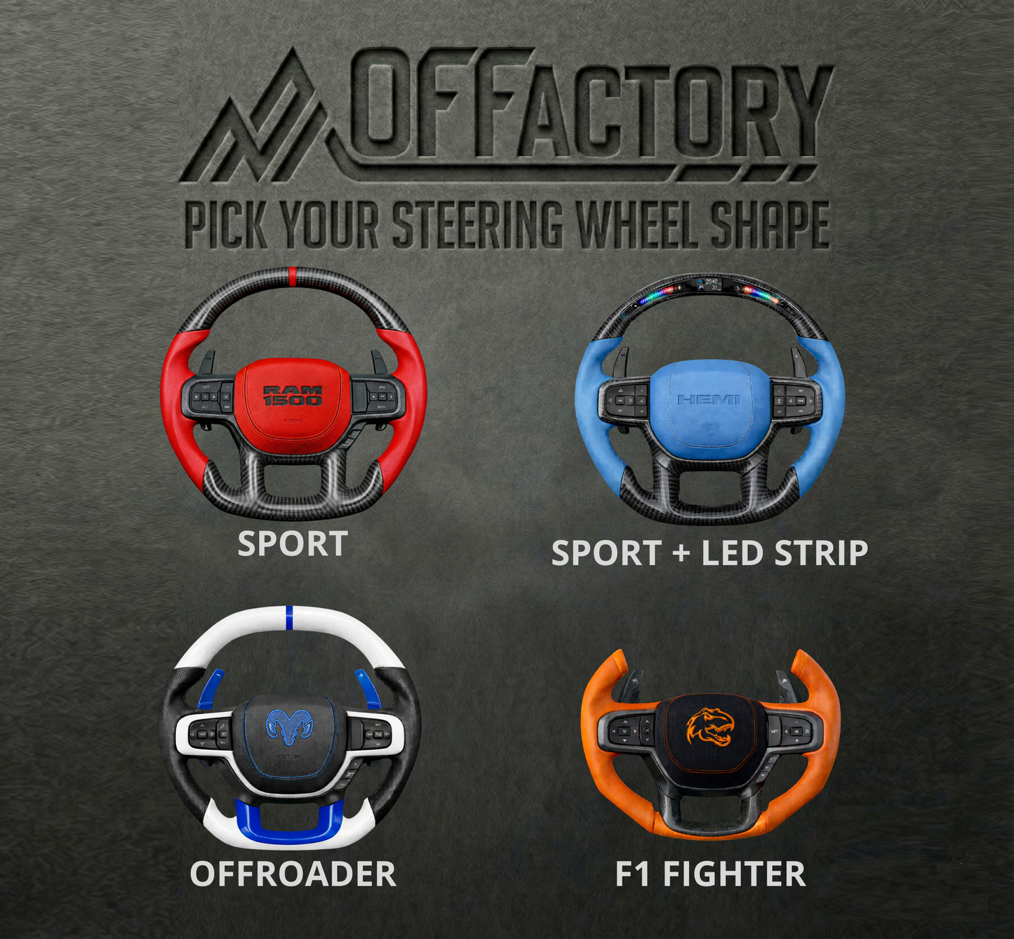OFFactory Volant performance premium sur mesure - Dodge Ram 1500/2500/3500 2019+ - 4X4 WAVERS