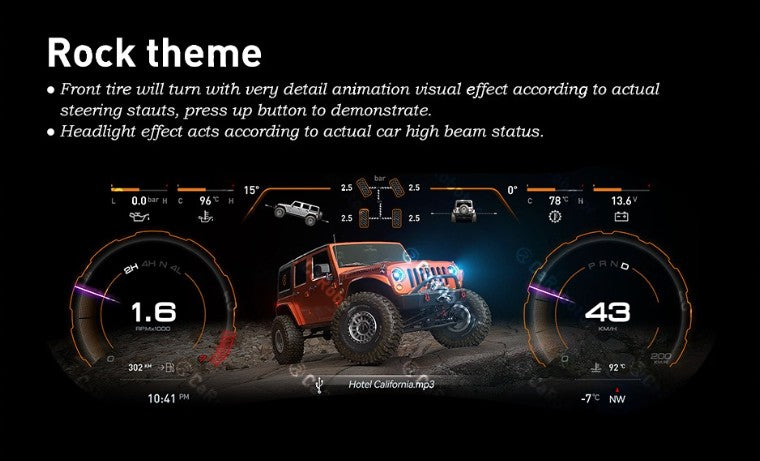 J-Pro Plus Carobotor Dash Cluster & K1 Radio with Accessories (2025 Gen 2) - Jeep Wrangler JK/JKU 2011-2018 - 4X4 WAVERS