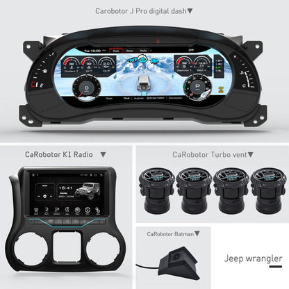 J-Pro Carobotor Dash Cluster & K1 Radio with Accessories (1st Generation) - Jeep Wrangler JK/JKU 2011-2018 - 4X4 WAVERS