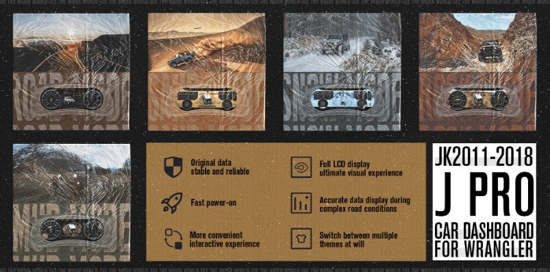 J-Pro Carobotor Dash Cluster & K1 Radio with Accessories (1st Generation) - Jeep Wrangler JK/JKU 2011-2018 - 4X4 WAVERS