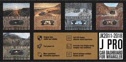 J-Pro Carobotor Dash Cluster & K1 Radio with Accessories (1st Generation) - Jeep Wrangler JK/JKU 2011-2018 - 4X4 WAVERS