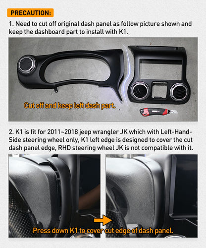 K1 Radio Infotainment System - Jeep Wrangler JK/JKU 2011-2018 - 4X4 WAVERS