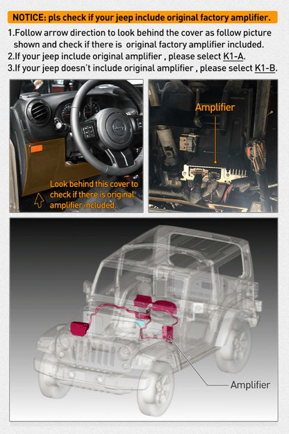 K1 Radio Infotainment System - Jeep Wrangler JK/JKU 2011-2018 - 4X4 WAVERS