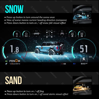 B Pro Carobotor Digital Dashboard Cluster - 12.3″ HD Cluster - Ford Bronco Gen 6 2021+ - 4X4 WAVERS