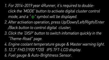 R-Pro Carobotor Digital Dashboard Cluster - Toyota 4Runner 2014-2019 - 4X4 WAVERS