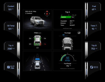 R-Pro Carobotor Digital Dashboard Cluster - Toyota 4Runner 2014-2019 - 4X4 WAVERS