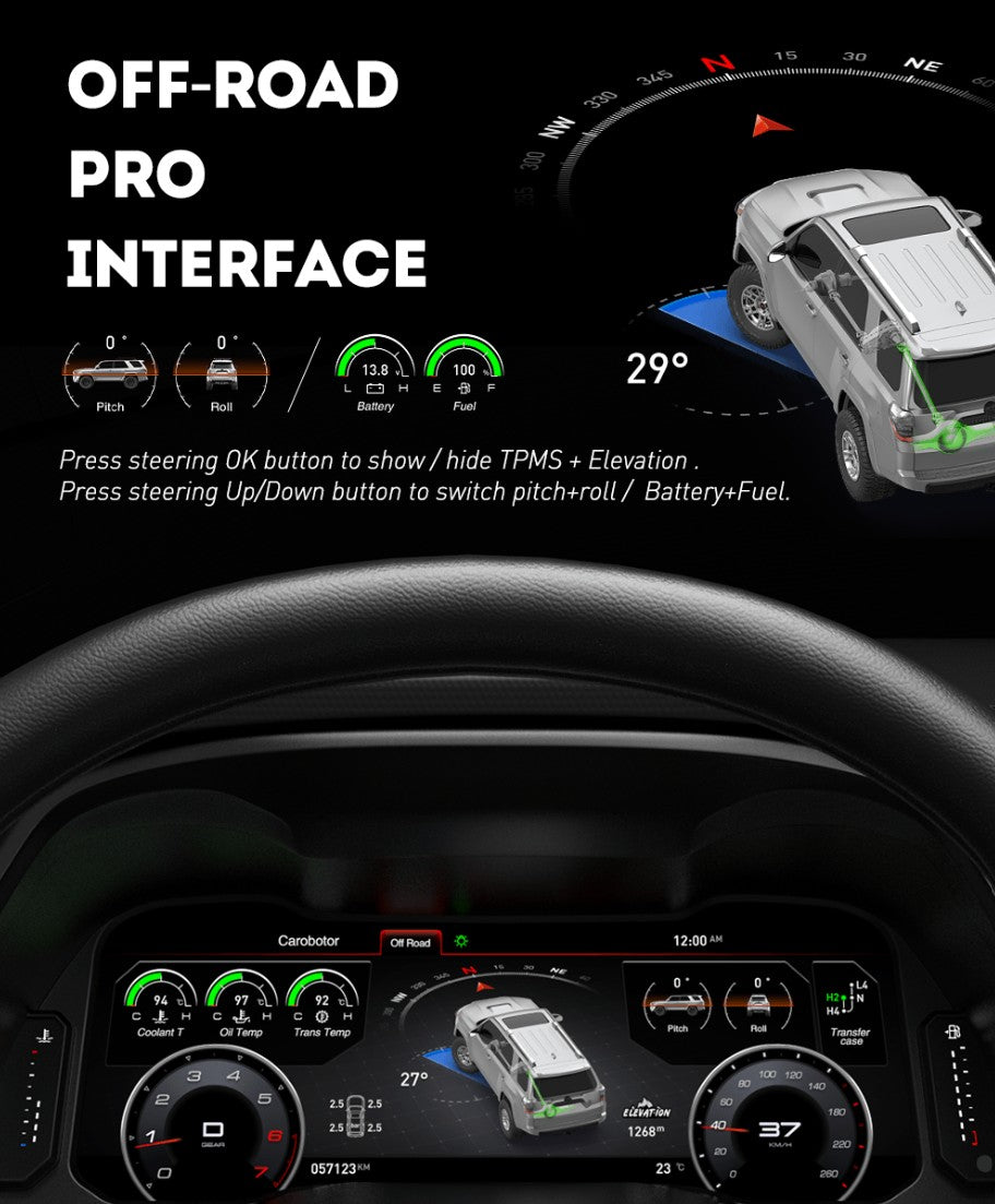 R-Pro Carobotor Digital Dashboard Cluster - Toyota 4Runner 2014-2019 - 4X4 WAVERS