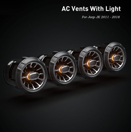 Turbo Air AC Vent With Ambient Lights - Jeep wrangler JK/JKU 2011-2018 - 4X4 WAVERS
