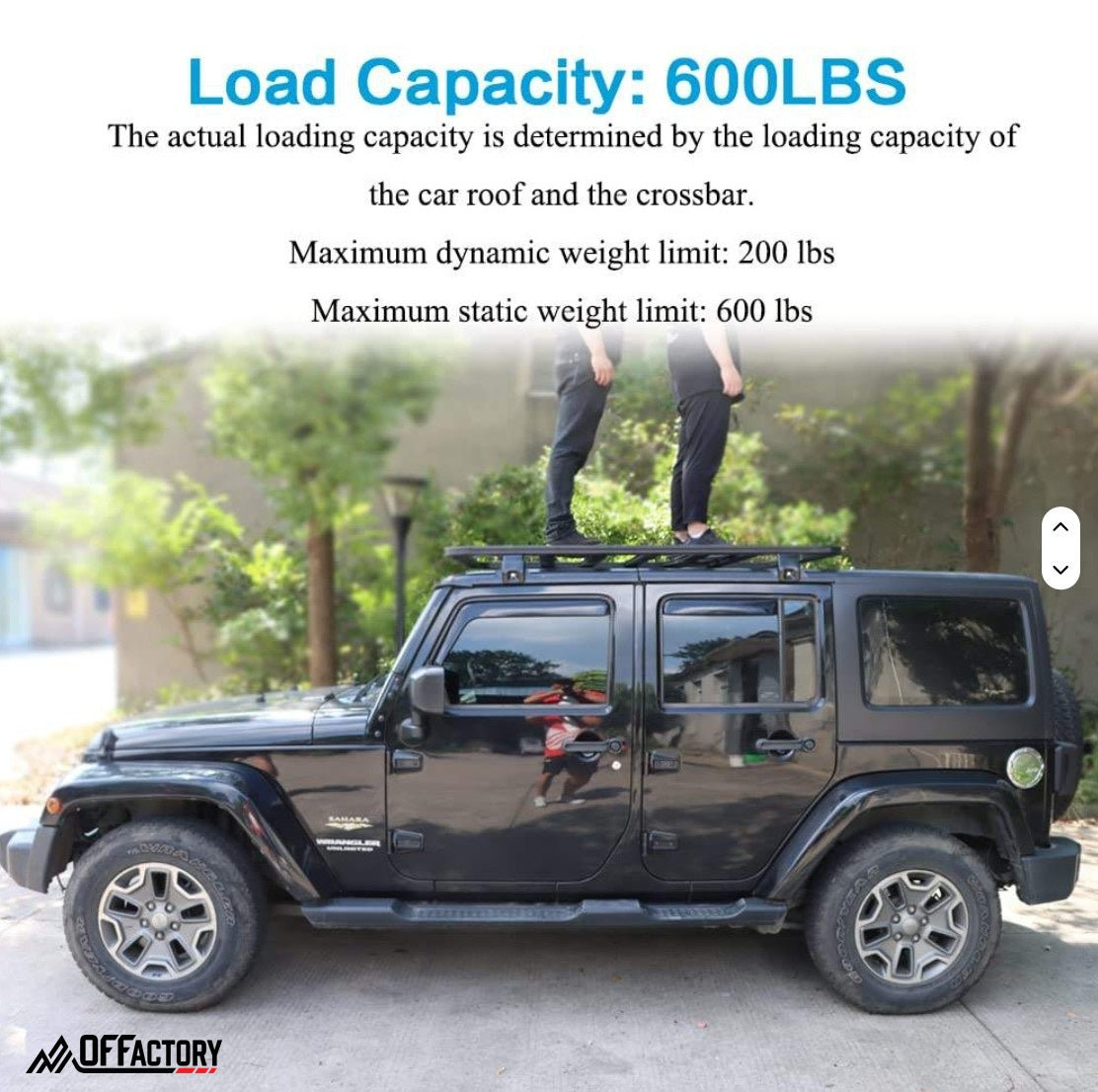 OFFactory Roof Rack with Telescopic Ladder | WS Style for Jeep Wrangler JK/JKU 2007-2018 | OFFactory by 4X4WAVERS (Image 5)