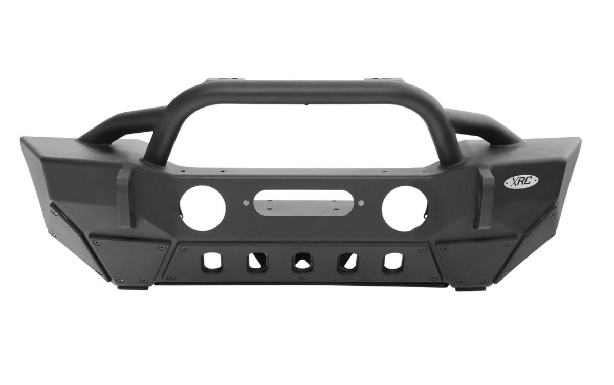 Smittybilt XRC Gen 2 front bumper for 2018-2025 Jeep Wrangler JL, rugged off-road bumper with steel construction and winch mount