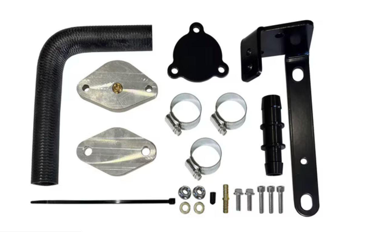FLO PRO EGR cooler upgrade kit for 2014-2019 RAM 1500 3.0L EcoDiesel, featuring components for cooler upgrade and delete.