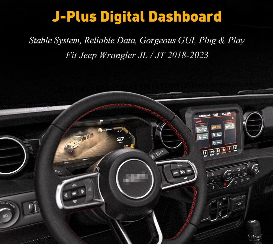 J-Plus Digital Dashboard Cluster All-In-One - Jeep wrangler JL/JLU/4XE/Gladiator-JT 2018-2023 - 4X4 WAVERS