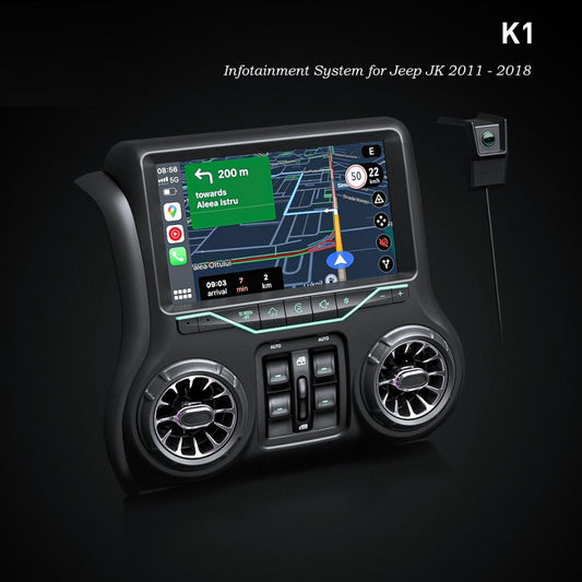 K1 Radio Infotainment System - Jeep Wrangler JK/JKU 2011-2018 - 4X4 WAVERS