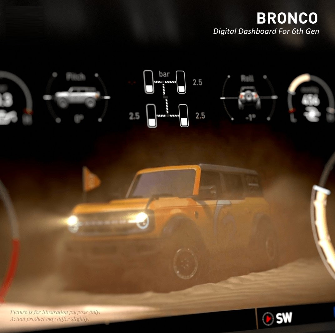 B Pro Carobotor Digital Dashboard Cluster - 12.3″ HD Cluster - Ford Bronco Gen 6 2021+ - 4X4 WAVERS
