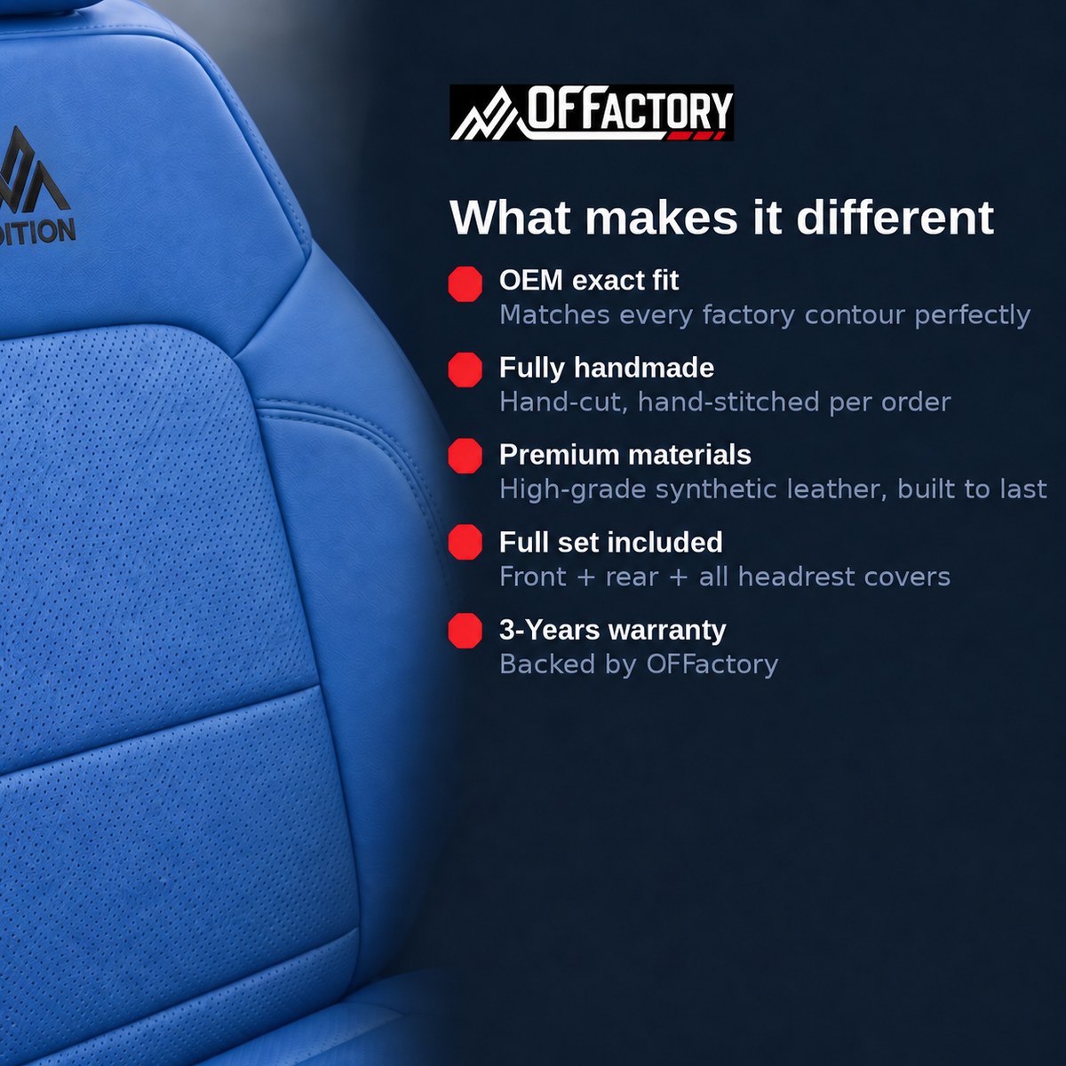 OFFactory OEM-Style Leather Seat Covers | Dodge RAM 1500 & 2500/3500/4500 | Made to Order