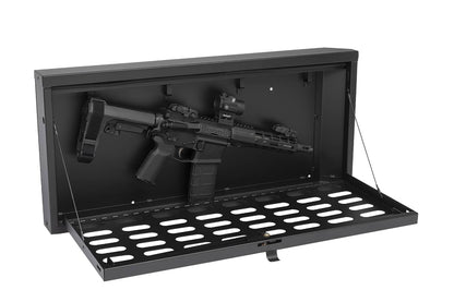 Tuffy Security Products MOLLE tailgate lockbox for 18-25 Jeep Wrangler JL bed organizer, securely mounted on vehicle tailgate.