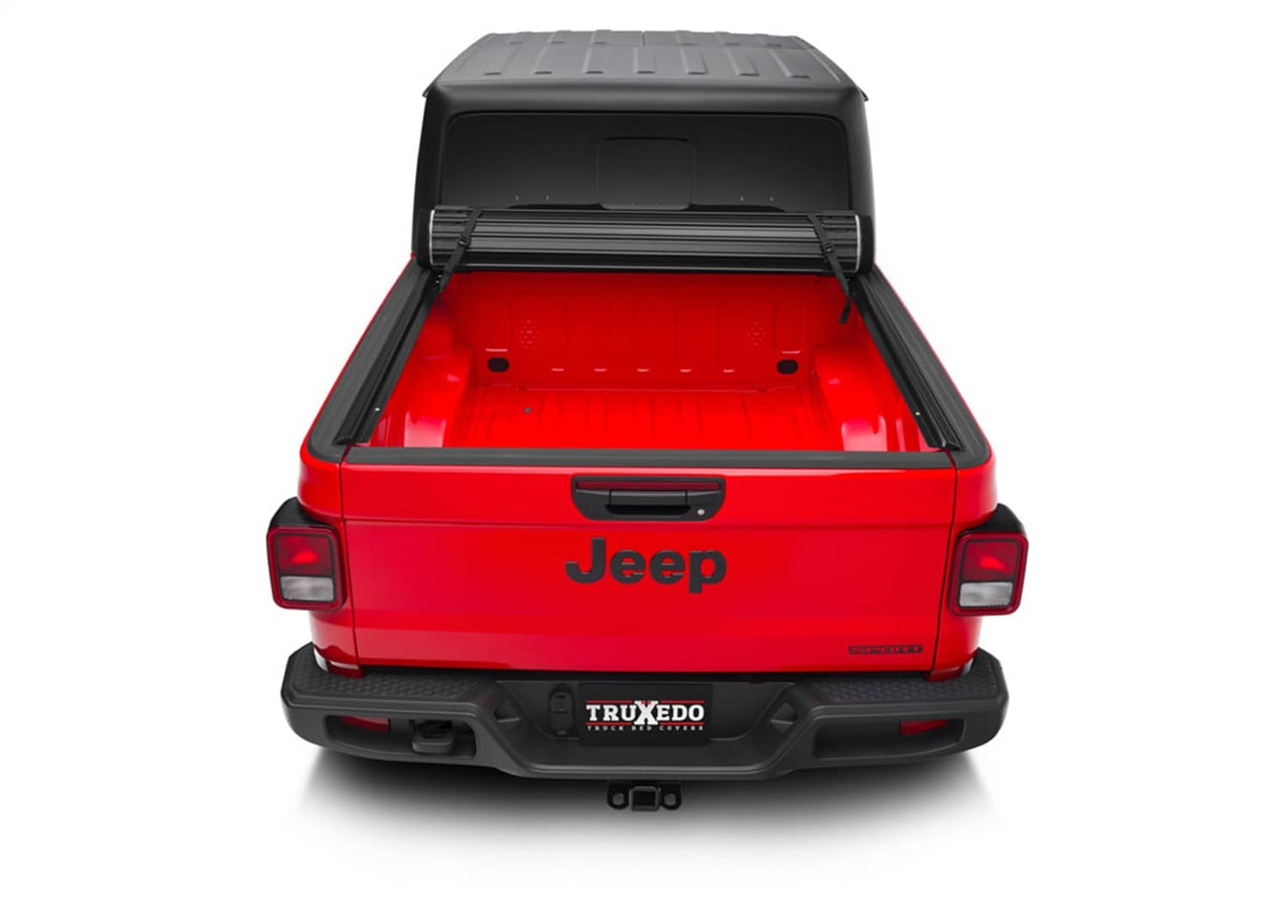 Truxedo Box Cover for 20-26 Gladiator tonneau cover, black fabric with side rails and secure fastening system.