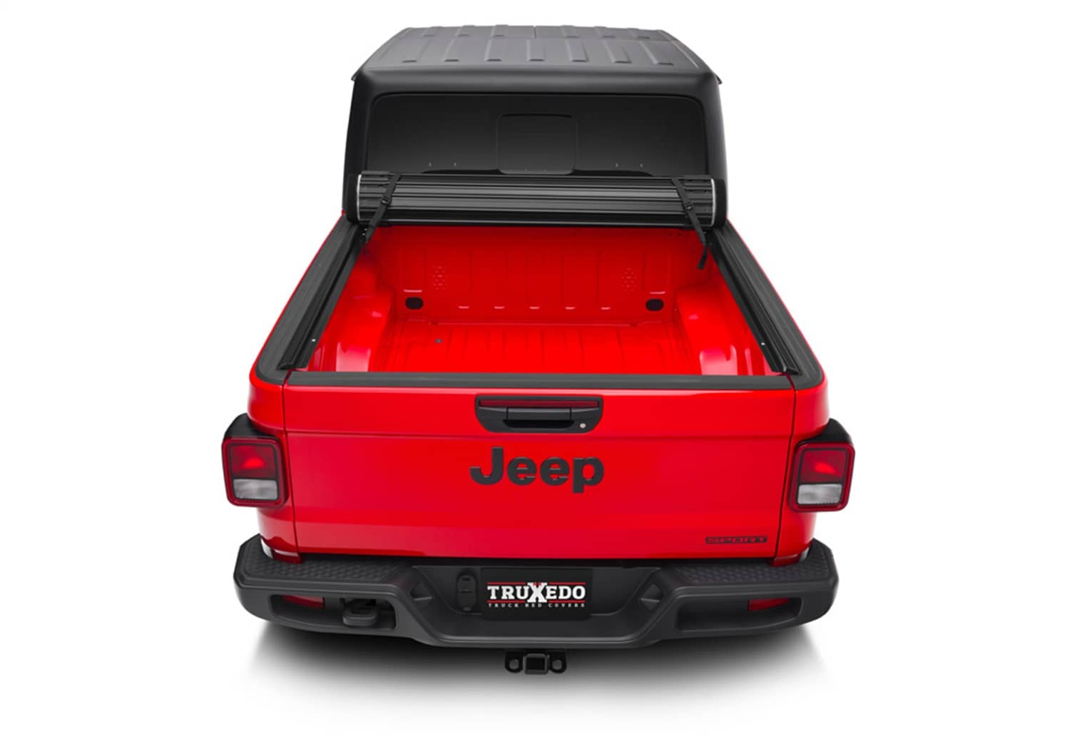 Truxedo Box Cover for 20-26 Gladiator tonneau cover, black fabric with side rails and secure fastening system.