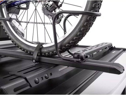 Truxedo Elevate Bike Carrier mounted on a vehicle, sturdy bike rack designed for secure outdoor cycling transportation.
