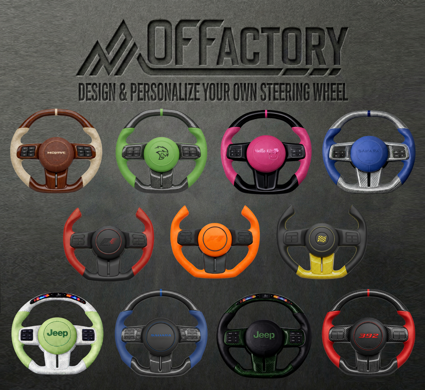 OFFactory Custom Premium Performance Steering Wheel - Jeep Wrangler JK/JKU 2011-2018