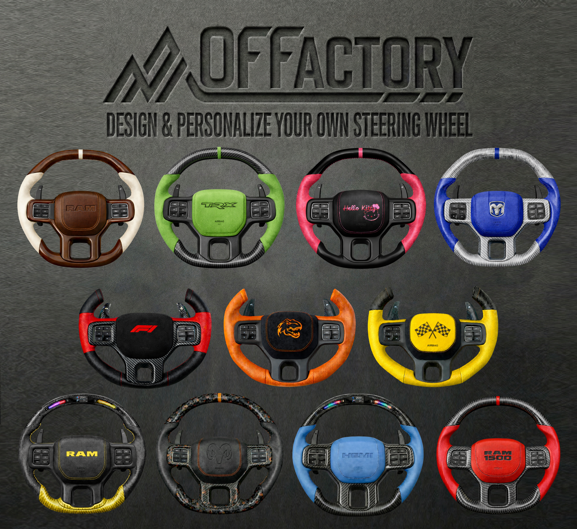 OFFactory Volant de performance premium personnalisé - Dodge Ram 1500/2500/3500 2011-2018 - 4X4 WAVERS