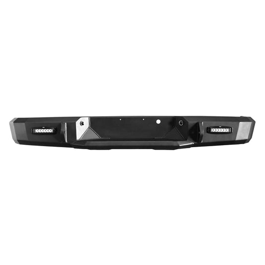 Westin HDX rear bumper for 2009-2014 Ford F150 pickup truck, black heavy-duty off-road bumper with rugged design