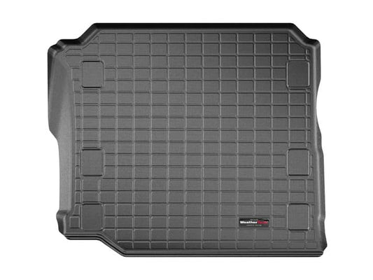 Weathertech cargo liner for 2018-2025 Jeep Wrangler JL 4-door, durable floor mats designed to protect cargo area.