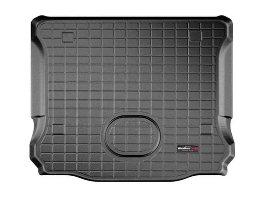 Weathertech Cargo Liner for 2015-2018 Jeep Wrangler 4-door floor mats, black rubber with textured surface.