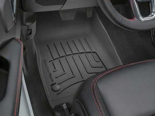Weathertech front floor liners for 2018-2026 Jeep Wrangler and Gladiator, custom-fit rubber floor mats with textured surface