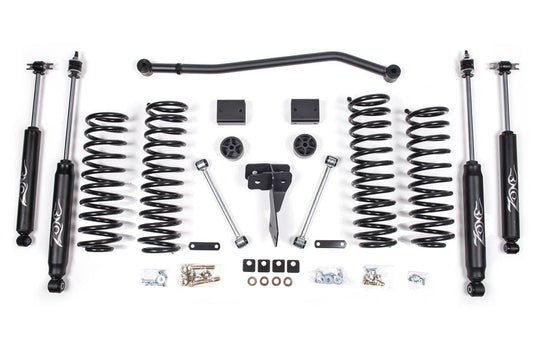 Zone Offroad 4-inch lift kit for 2007-2011 Jeep Wrangler 2-door, showing the lifted suspension components and installation details.