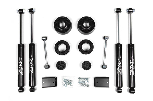 Zone Offroad 2-inch lift kit for 2018+ Jeep Wrangler JL and JLU, showing suspension components and installation details.