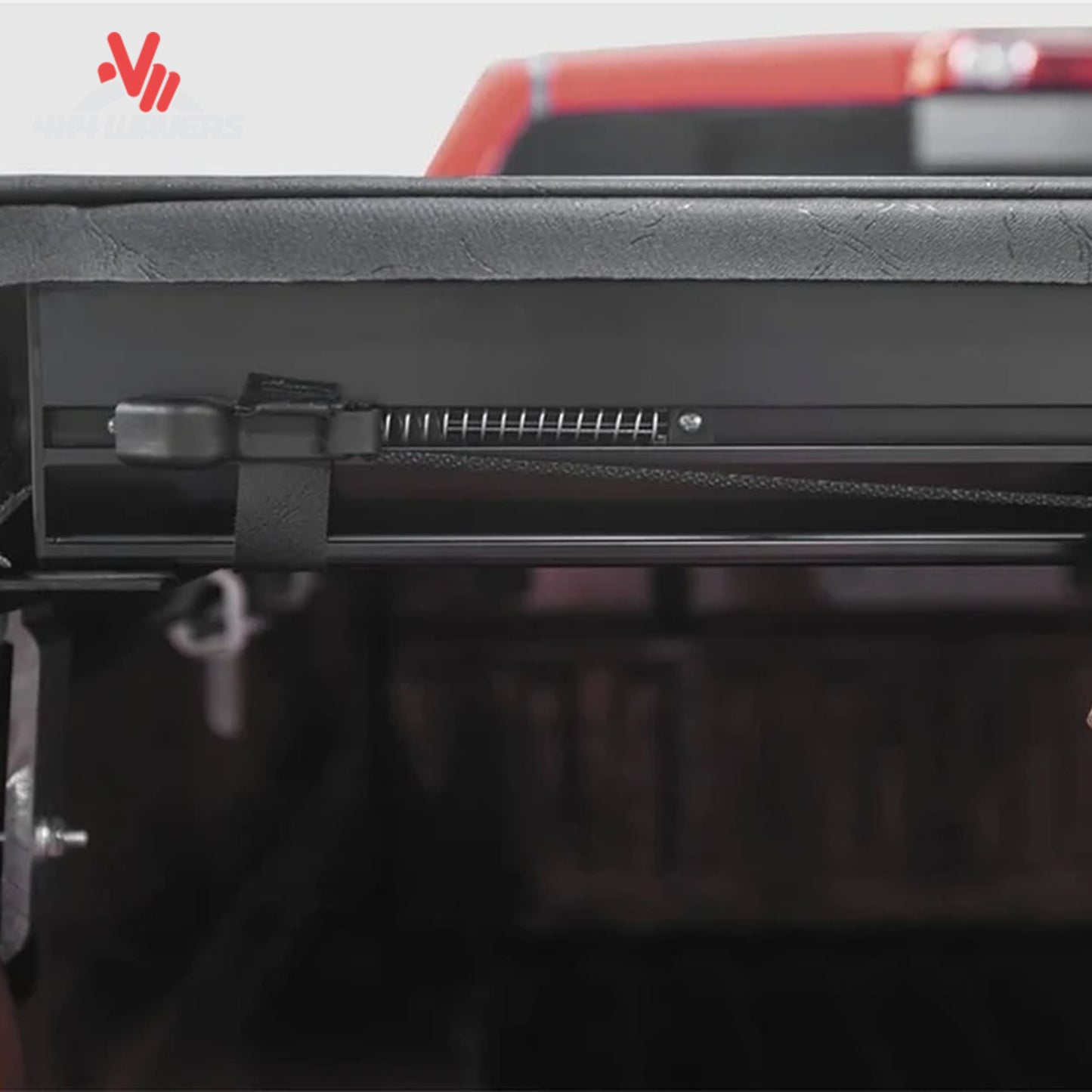 Dual automatic rear latching system with quick release pull cord for truck bed security SKU 11269