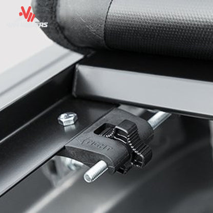 Close up view of the heavy-duty Auto Latch II dual release mechanism for tonneau cover security SKU 61279